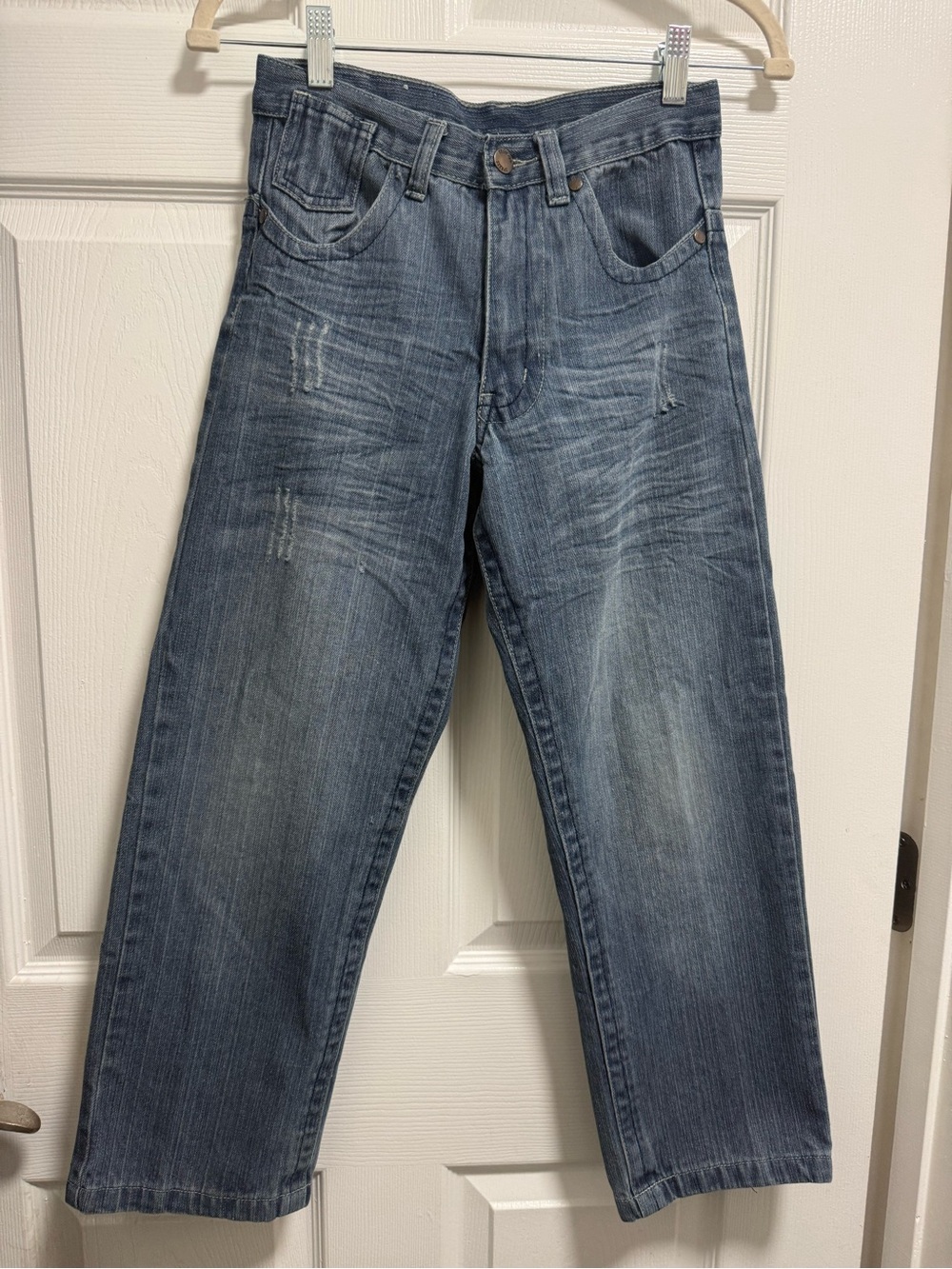 Y2K Southpole Style Blue Brooklyn Express Grunge Baggy Skater Denim Jeans 8W/26L